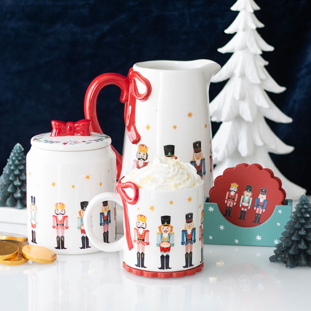 Taza Cascanueces Lazo 500ml - Taza Navidad Cerámica Decorativa Tradicional