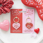 Par Llaveros "Soul Sisters" Corazones Rosa y Rojo - Detalles Dorados Galentine's