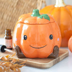 Quemador Aceites Calabaza Sonriente Halloween - Difusor Cera Tapa Otoño