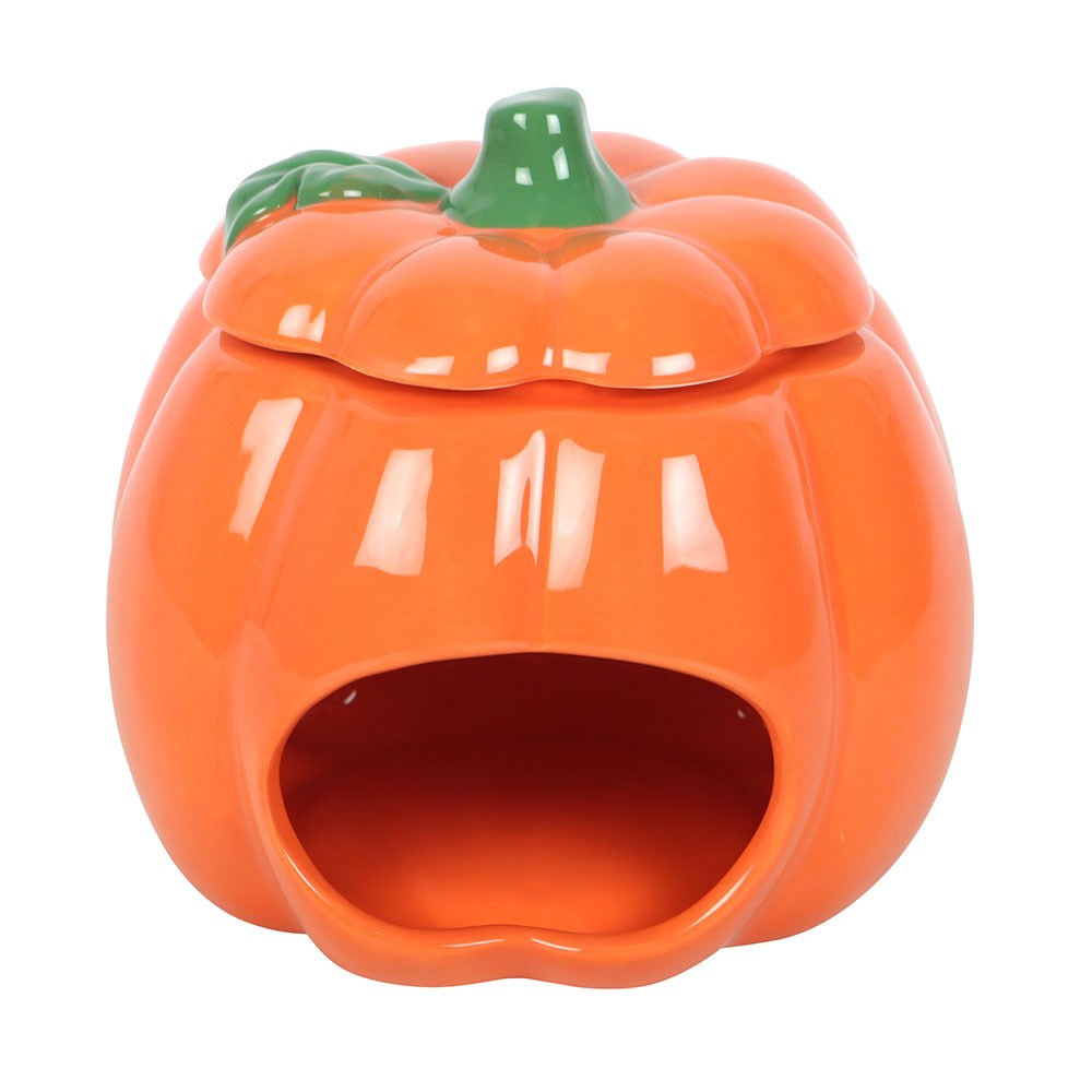 Quemador Aceites Calabaza Sonriente Halloween - Difusor Cera Tapa Otoño