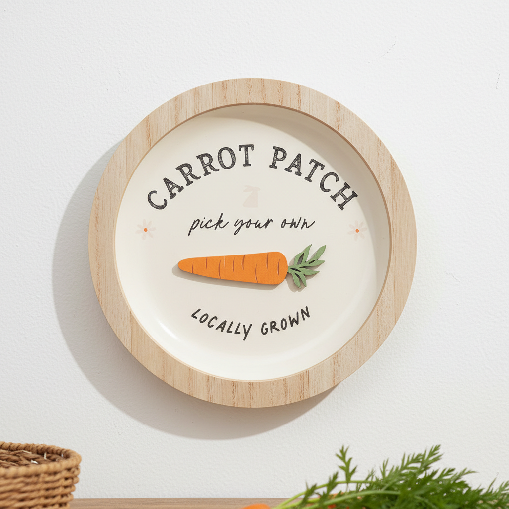 3D ROUND CARROT PATCH WALL PLAQUE