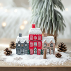 Portaconos de Incienso "Christmas Village" - 3 Casas Navideñas Decorativas