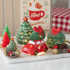 Quemador de Aceite "Árbol de Navidad Nostálgico" con Tapa - Aromaterapia Festiva