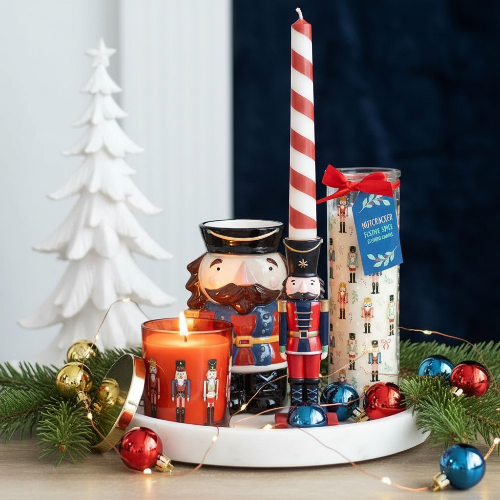 Quemador de Aceite "Cascanueces" - Aromaterapia Navideña Tradicional 2 en 1