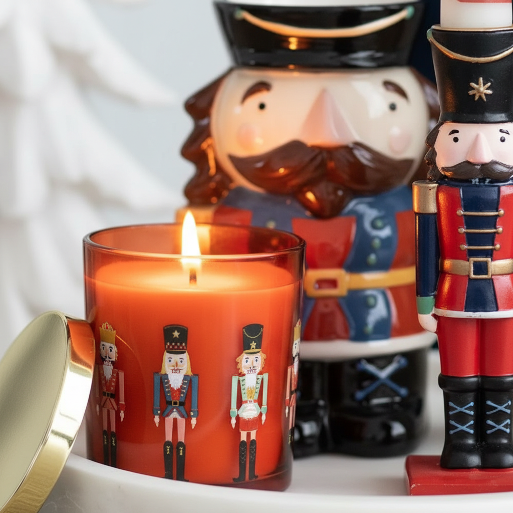 Quemador de Aceite "Cascanueces" - Aromaterapia Navideña Tradicional 2 en 1