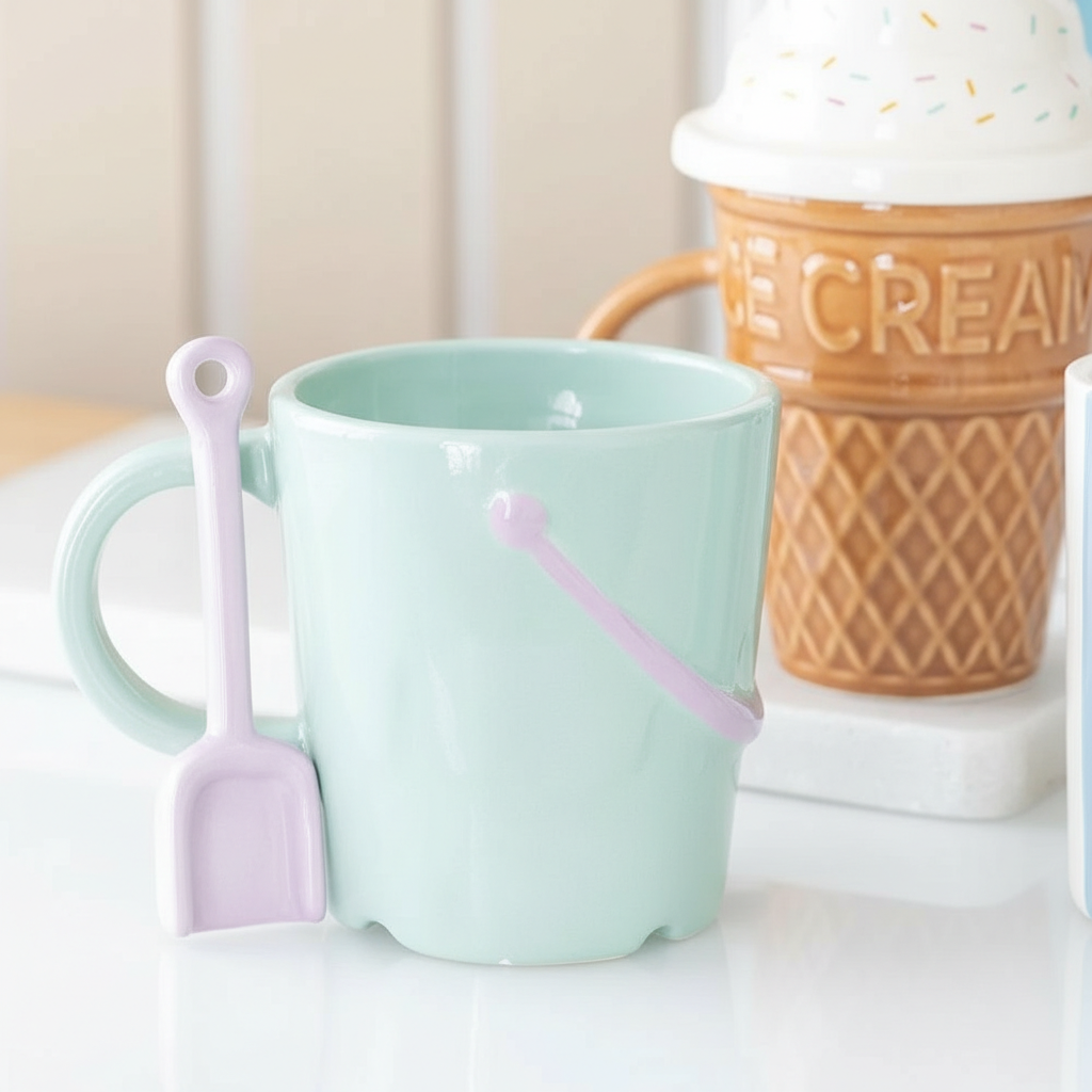 Quemador Aceites Cubo y Pala Playa Pastel - Difusor Aromaterapia Verano