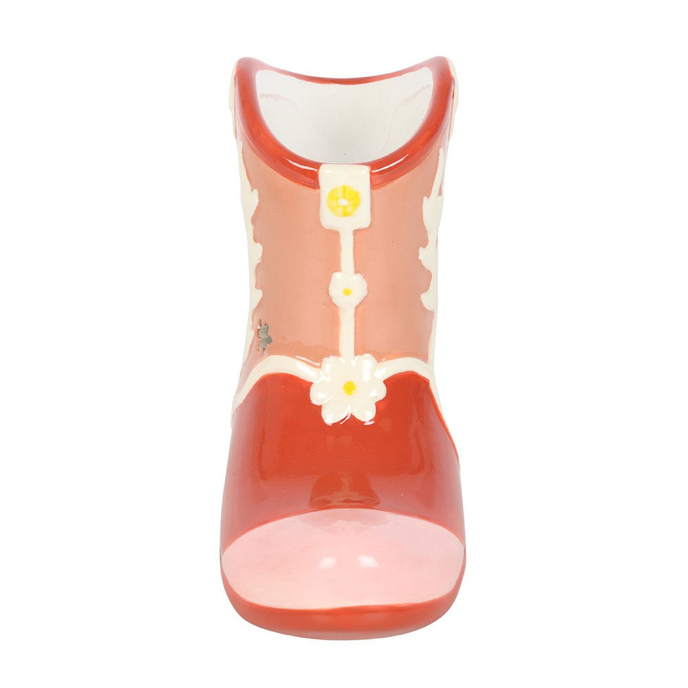 Quemador Aceites Bota Cowboy Rosa - Difusor Cera Retro Rodeo Cowgirl