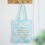 Bolsa de Mano con Estampado de Nubes y Mensaje Positivo - Tote Bag Versátil
