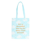 Bolsa de Mano con Estampado de Nubes y Mensaje Positivo - Tote Bag Versátil