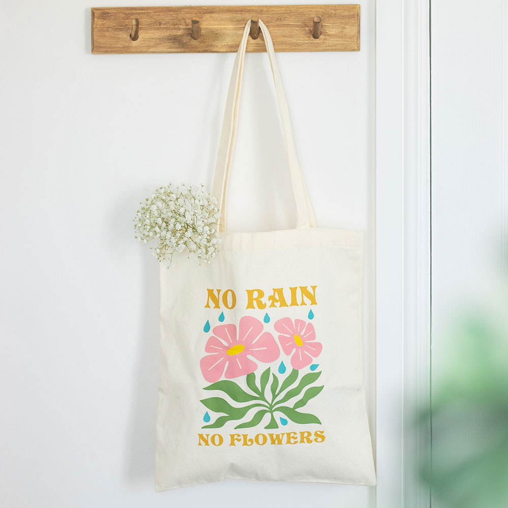 Riñonera "No Rain No Flowers" - Bolso de Cintura con Mensaje Inspirador