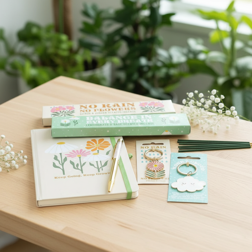 Cuaderno A5 Prompts Diarios con Bolígrafo Cuarzo Rosa - 200 Páginas Autocuidado