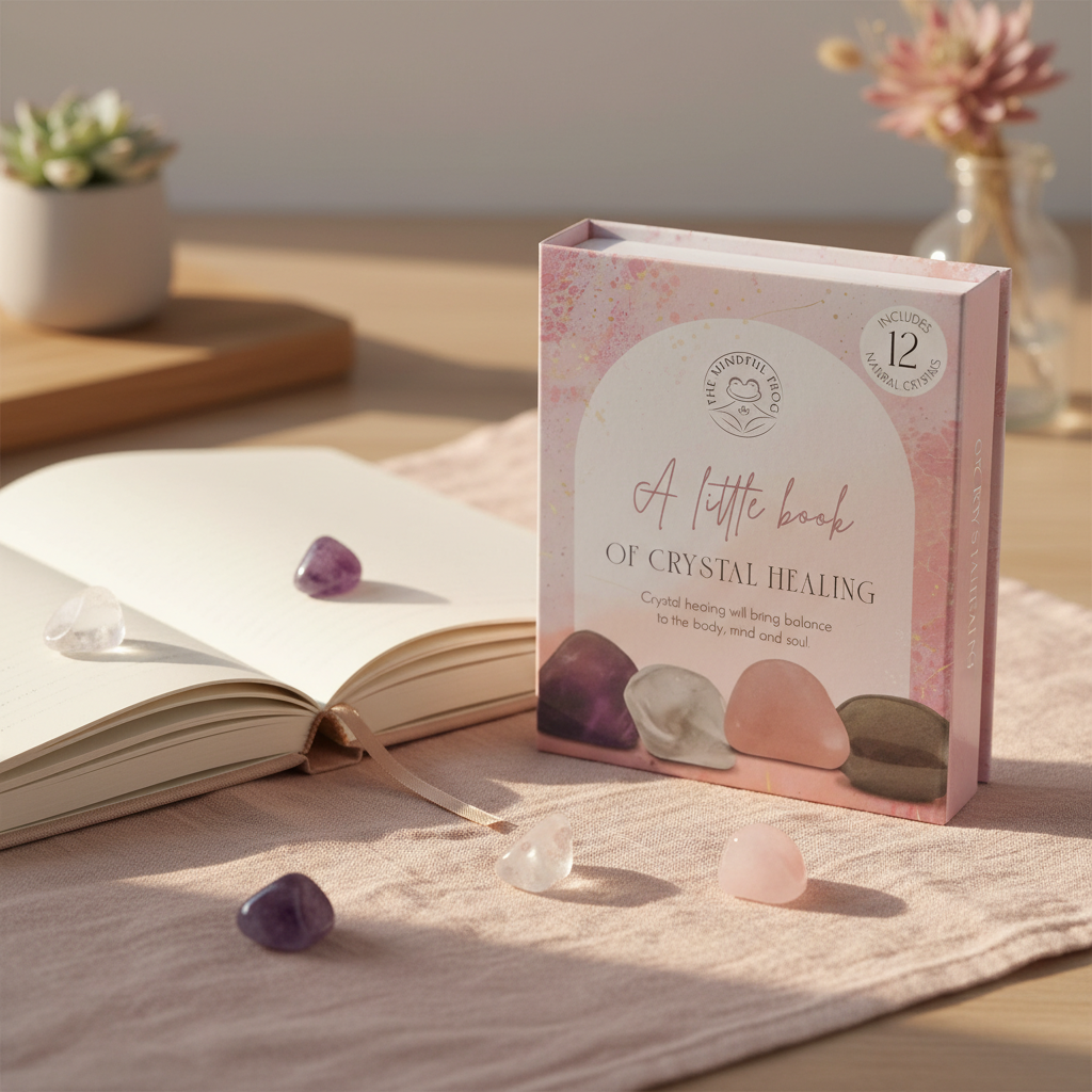 Set 12 Cristales Sanación con Libro Guía - Kit Completo Chakras Principiantes