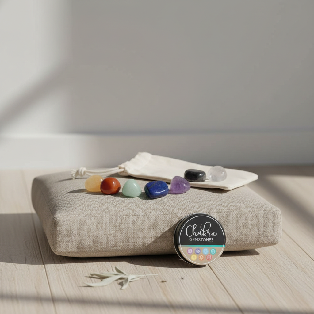 Set de 7 Cristales de Chakras con Caja Flor de la Vida - Kit Completo de Sanación Energética