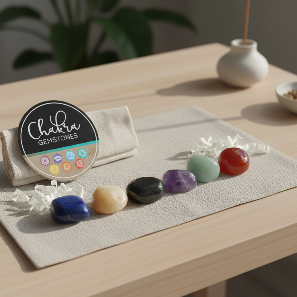 Set de 7 Cristales de Chakras con Caja Flor de la Vida - Kit Completo de Sanación Energética