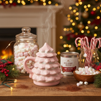 Taza Rosa Forma Árbol Navidad 520ml Tapa - Taza 3D Chocolate Caliente Adorable