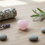 Corazón Cuarzo Rosa "Te Quiero" - Bolsa Terciopelo Tarjeta San Valentín