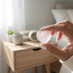 Corazón Cuarzo Rosa "Te Quiero" - Bolsa Terciopelo Tarjeta San Valentín