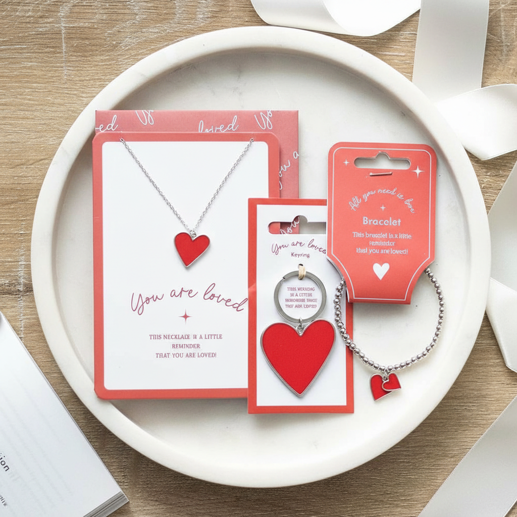 Pulsera "Todo lo que Necesitas es Amor" Corazón Rojo - Cuentas San Valentín