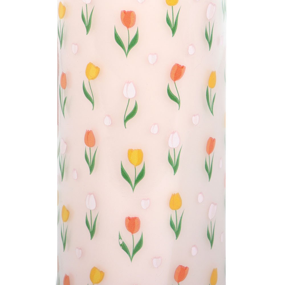 VELA DE TUBO DE TULIPÁN FRANCÉS CON ESTAMPADO DE TULIPANES