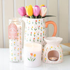 FRENCH TULIP TUBE CANDLE WITH TULIP PRINT