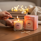 Vela Iridiscente "Frambuesa Jugosa" Aura Energy - Frasco Vidrio 35h Duración