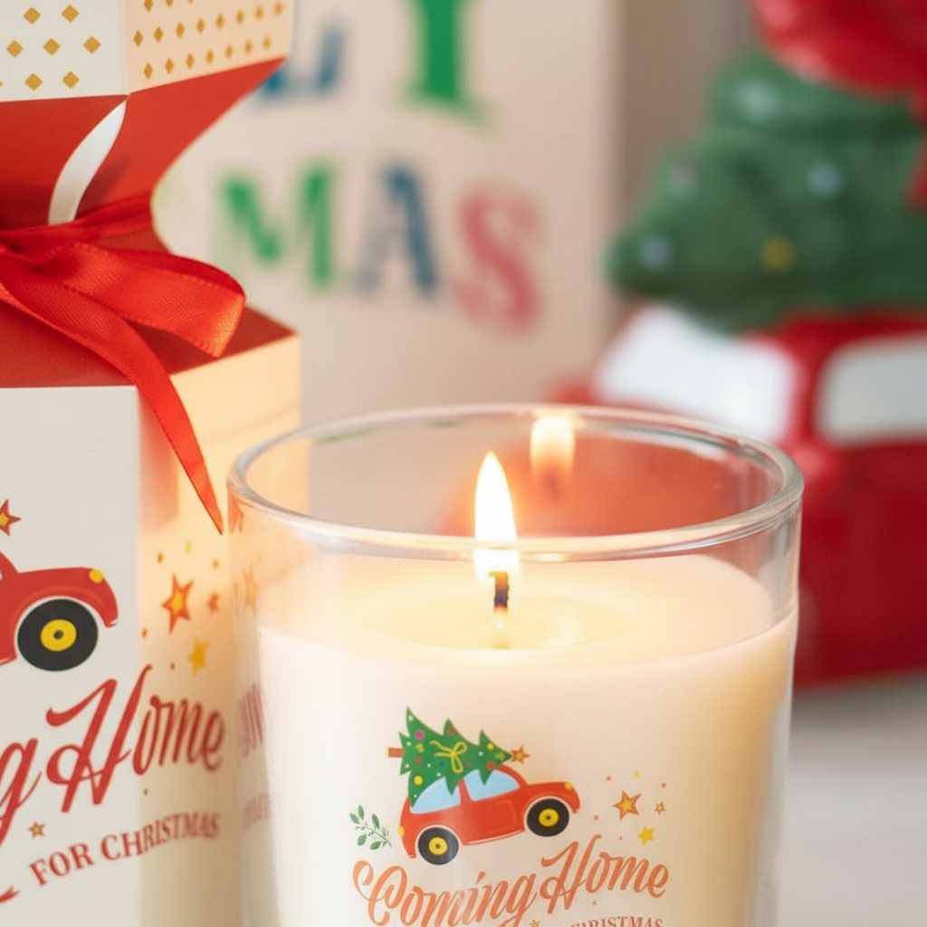 Vela Volviendo Casa Navidad 25h Bayas Especiadas - Vela Coche Rojo Nostálgica