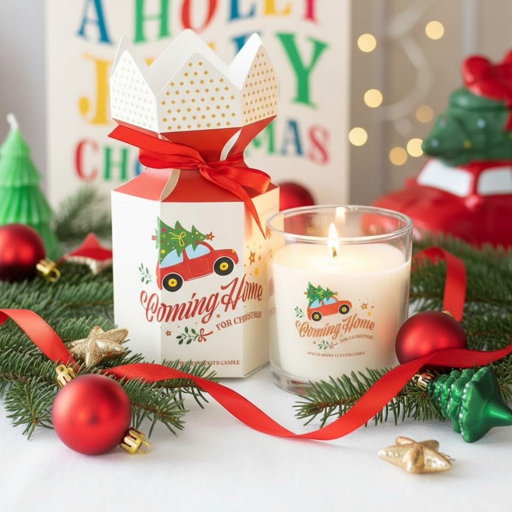 Vela Volviendo Casa Navidad 25h Bayas Especiadas - Vela Coche Rojo Nostálgica