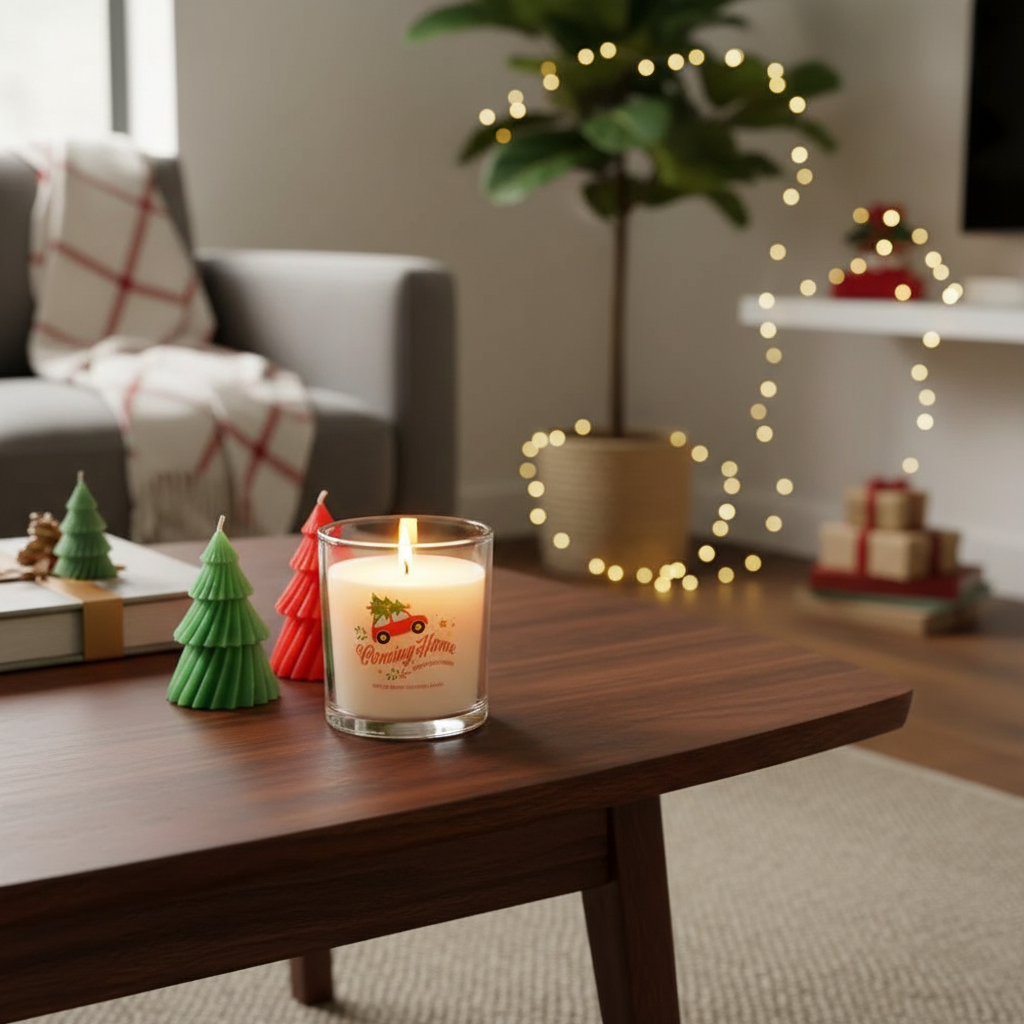 Vela Volviendo Casa Navidad 25h Bayas Especiadas - Vela Coche Rojo Nostálgica