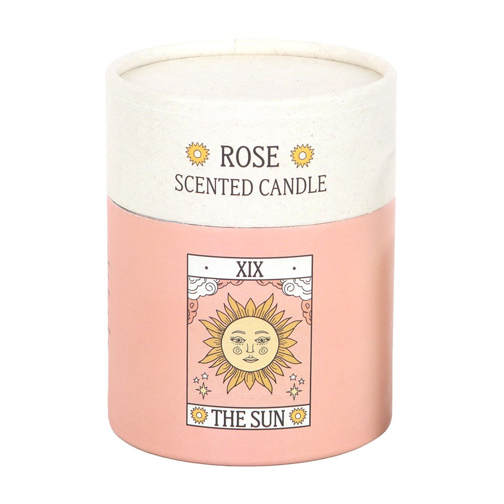 Vela Tarot "El Sol" Aroma Rosa - Vela Esotérica Vintage 29h Duración