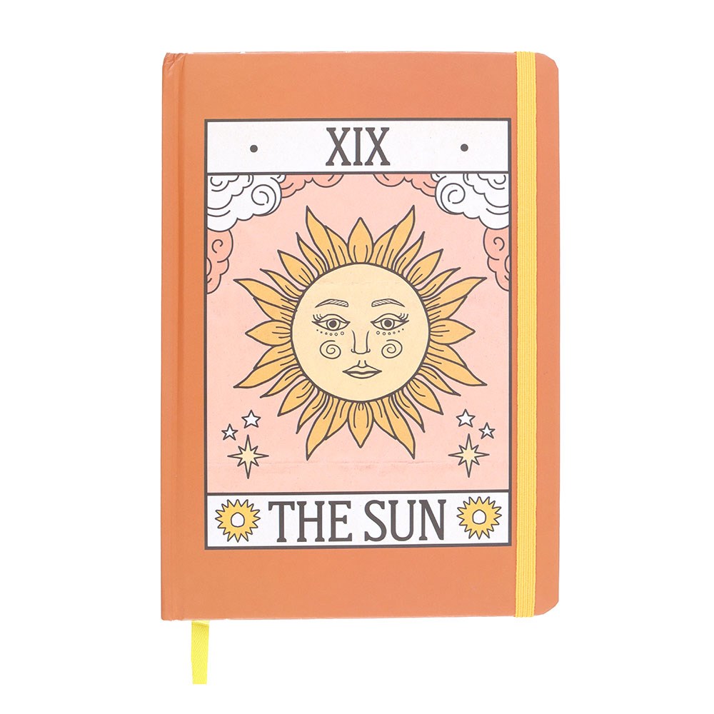 Cuaderno Tarot "El Sol" A5 Vintage - 200 Páginas con Bordes Dorados
