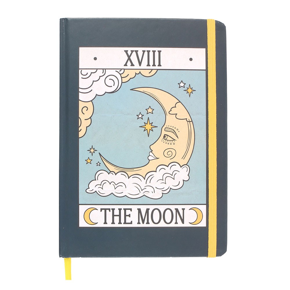 Cuaderno Tarot "La Luna" A5 Vintage - 200 Páginas con Bordes Dorados