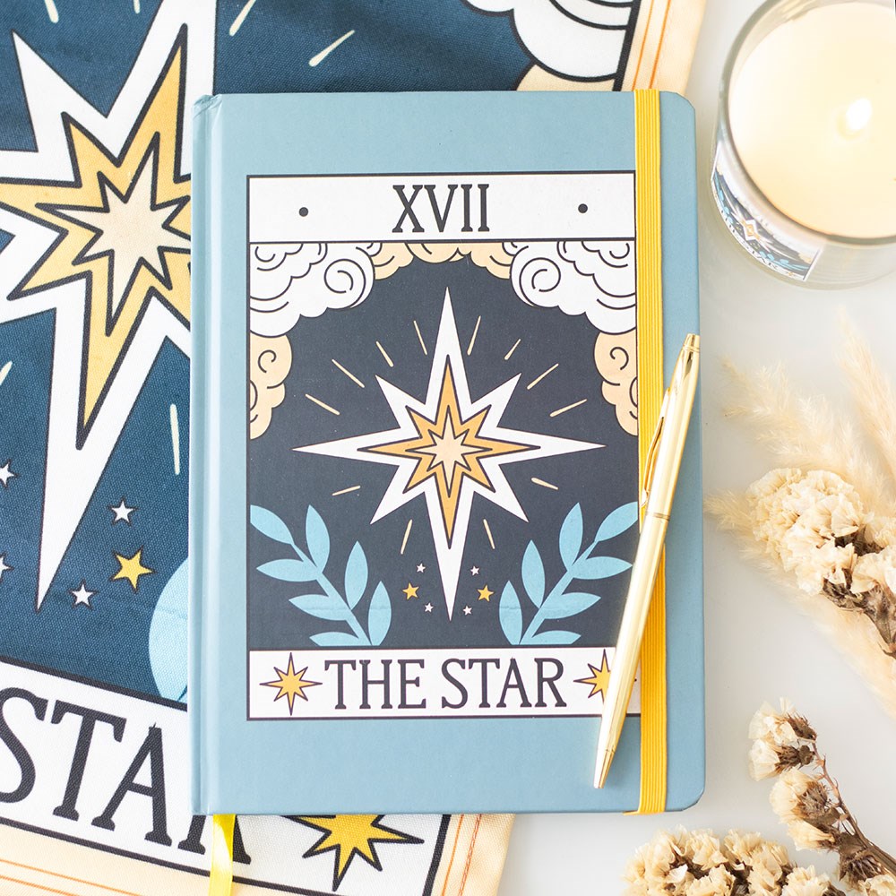 Cuaderno Tarot "La Estrella" A5 Vintage - 200 Páginas con Bordes Dorados