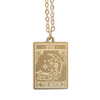 Collar Tarot "La Luna" Dorado - Joya Esotérica con Tarjeta de Felicitación