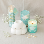 Vela Aromática Lavanda y Manzanilla con Estampado de Nubes - 28h Duración