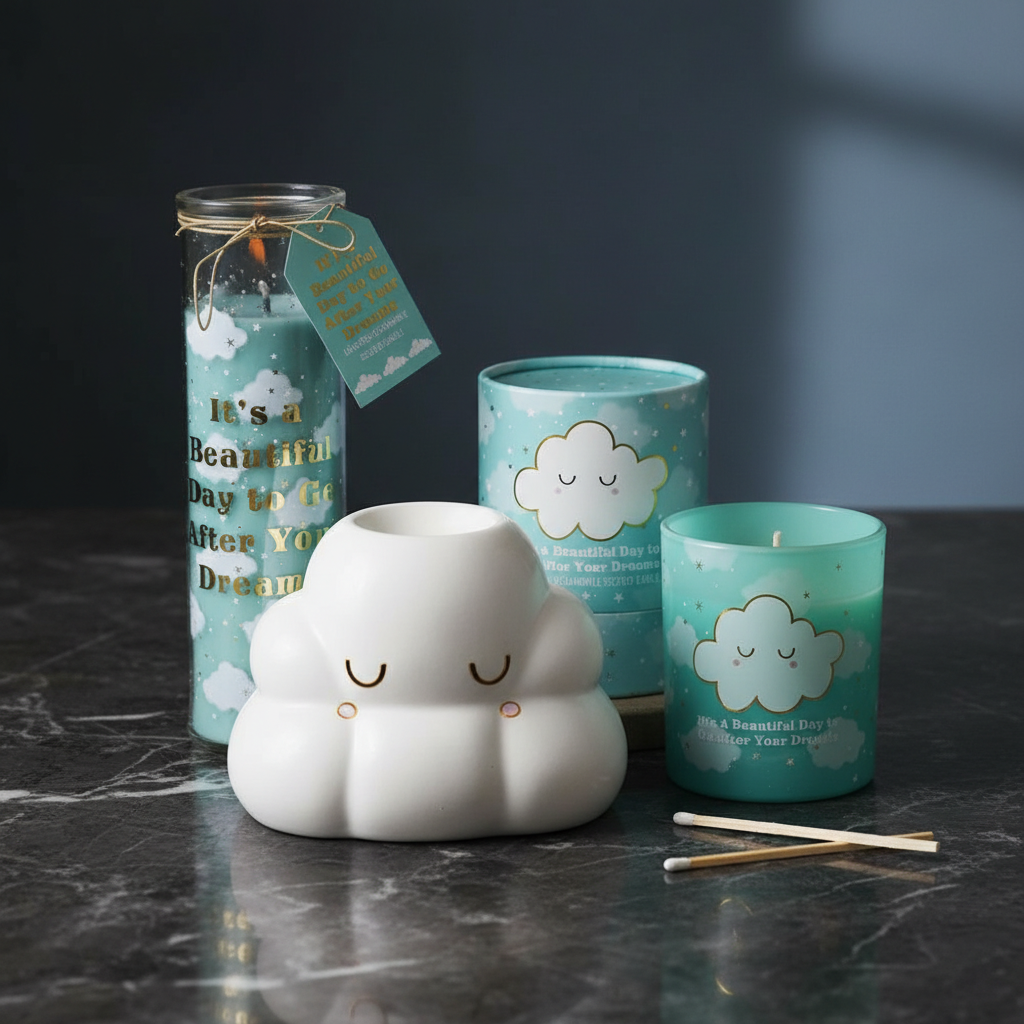 Vela Aromática Nubes Lavanda y Manzanilla - Vela Tubo 55h Relajación