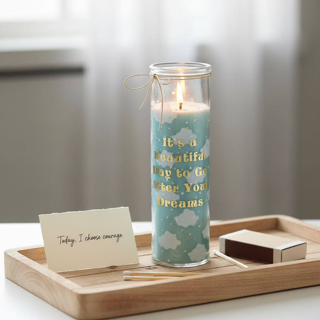 Vela Aromática Nubes Lavanda y Manzanilla - Vela Tubo 55h Relajación