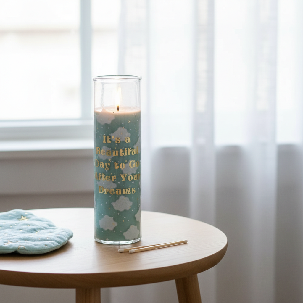 Vela Aromática Nubes Lavanda y Manzanilla - Vela Tubo 55h Relajación