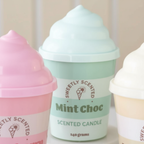 Vela Helado Fresa 42h Pastel Pier - Vela Tapa Swirl Rosa Retro