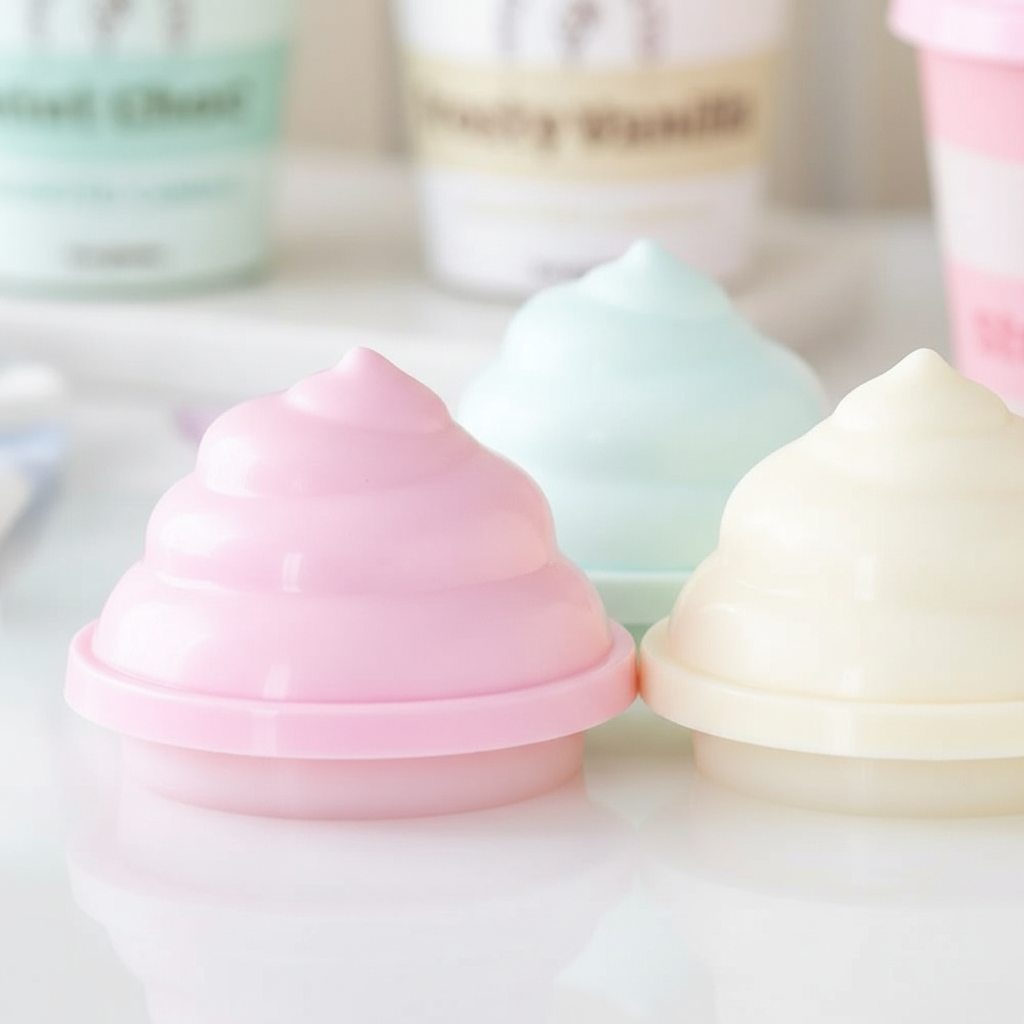 Vela Helado Fresa 42h Pastel Pier - Vela Tapa Swirl Rosa Retro