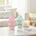 Vela Helado Menta Chocolate 42h Pastel Pier - Vela Tapa Swirl Verde Retro