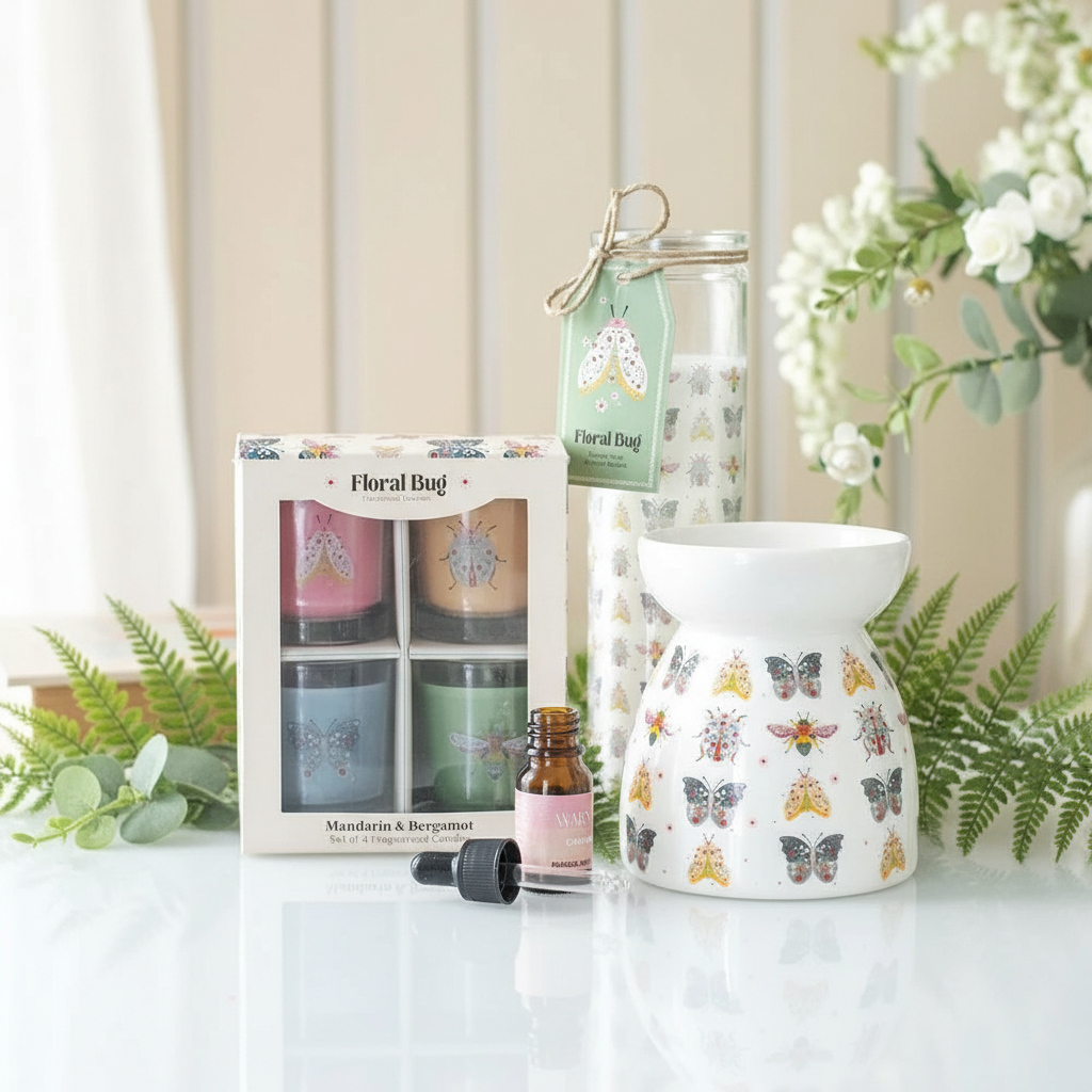 Vela Rosas Jardín 50h Bug Garden - Vela Floral Insectos Pastel Primavera