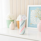 Vela Candy Bubblegum Retro 55h - Vela Rayas Aroma Chicle You Rock