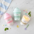 Vela Helado Vainilla 42h Pastel Pier - Vela Tapa Swirl Cerámica Retro