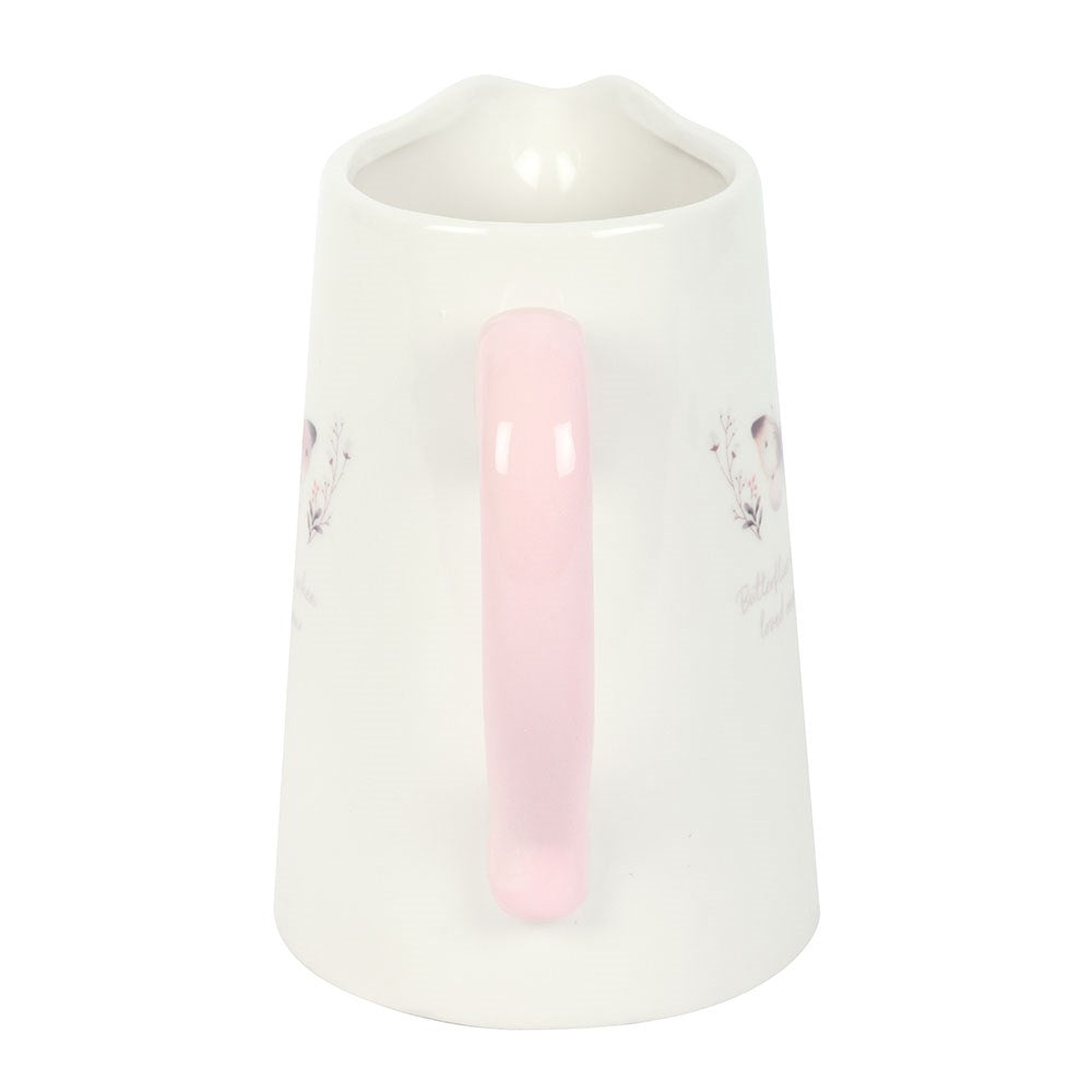 Jarra de Cerámica "Mariposas Aparecen Cuando Seres Queridos Están Cerca" - Florero Conmemorativo