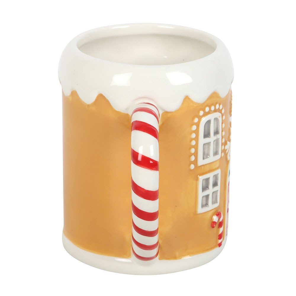 Taza "Casa de Pan de Jengibre" 500ml - Mango Bastón de Caramelo Navidad