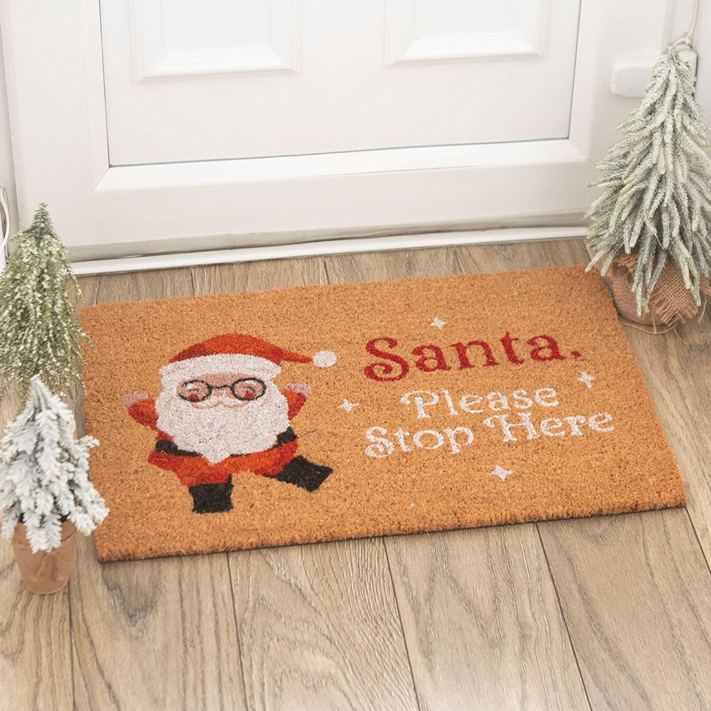 Felpudo de fibra de coco con Papá Noel – Ami Home Decor