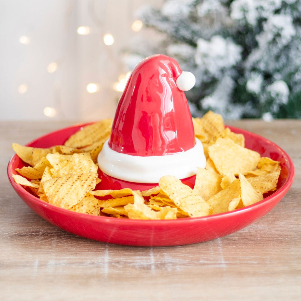 Fuente para aperitivos con salsera con forma de gorro de Papá Noel – Ami Home Decor