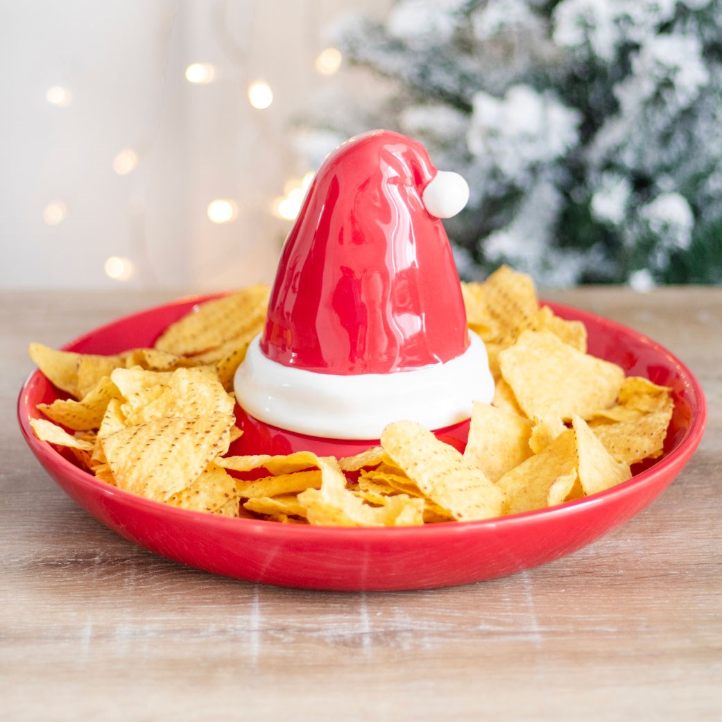 Fuente para aperitivos con salsera con forma de gorro de Papá Noel – Ami Home Decor