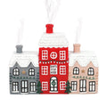 Quemador de incienso pueblo de Navidad con tres casitas – Ami Home Decor