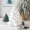Quemador de aceites y cera con forma de abeto blanco nevado – Ami Home Decor